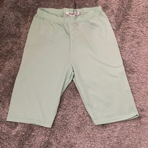 Mint green biker shorts